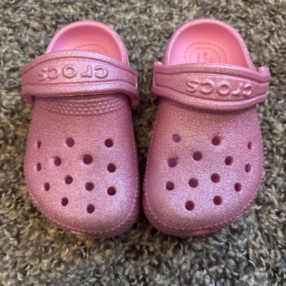 CROCS Kids Sparkly Pink Water Shoes